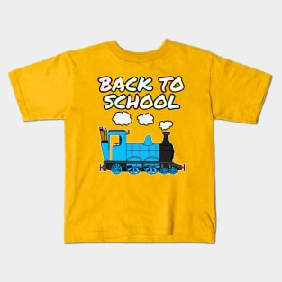 Back To School Steam Train (Blue) Kids T-Shirt